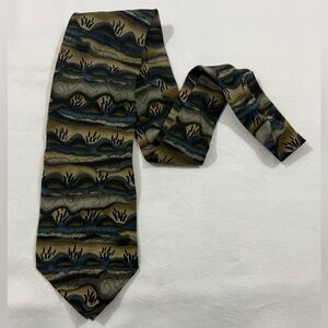 Duckworth Alarm Collection Silk Tie 58x3.75 Blue Abstract